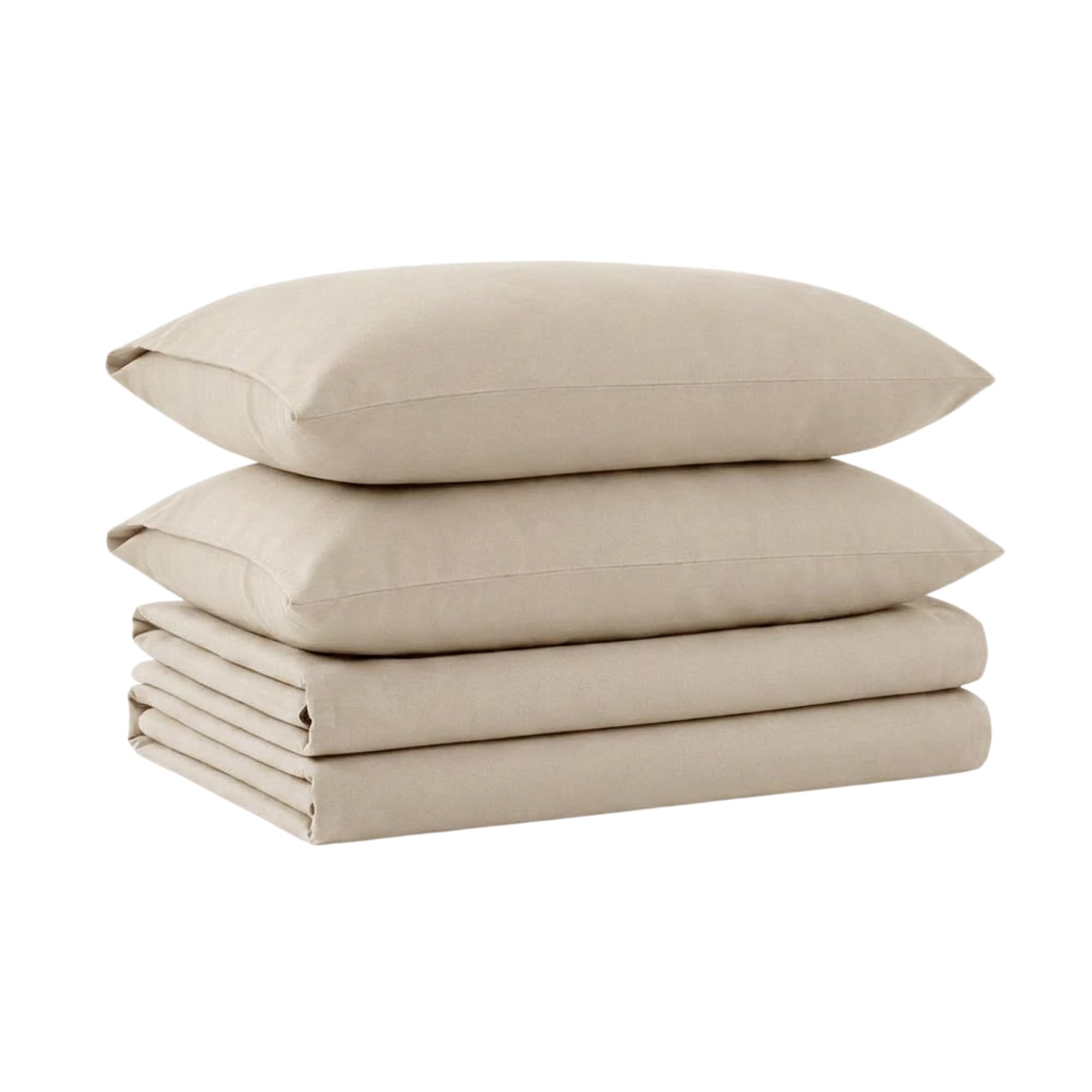 Tribeca Living Queen Luxury Solid Flannel Deep Pocket Sheet Set, Ivory