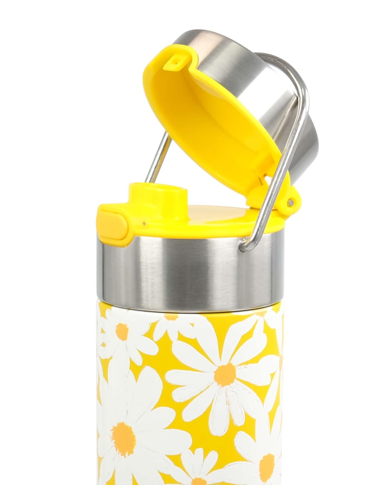 Eigenart LEEZA Daisy Yellow 11027 - Borraccia termica a doppia parete, in acciaio inox, con chiusura sportiva e colino, senza BPA, 500 ml