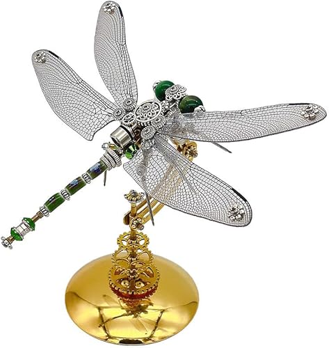 Miniatura 5 de CHUO Rompecabezas de metal 3D con base magnética de libélula para todos los modelos de montaje de libélula de metal, 200 piezas (solo base)