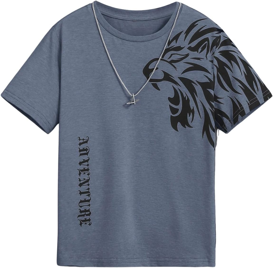 SweatyRocks Boy's Letter Print T Shirts Crew Neck Short Sleeve Graphic Tees Tops