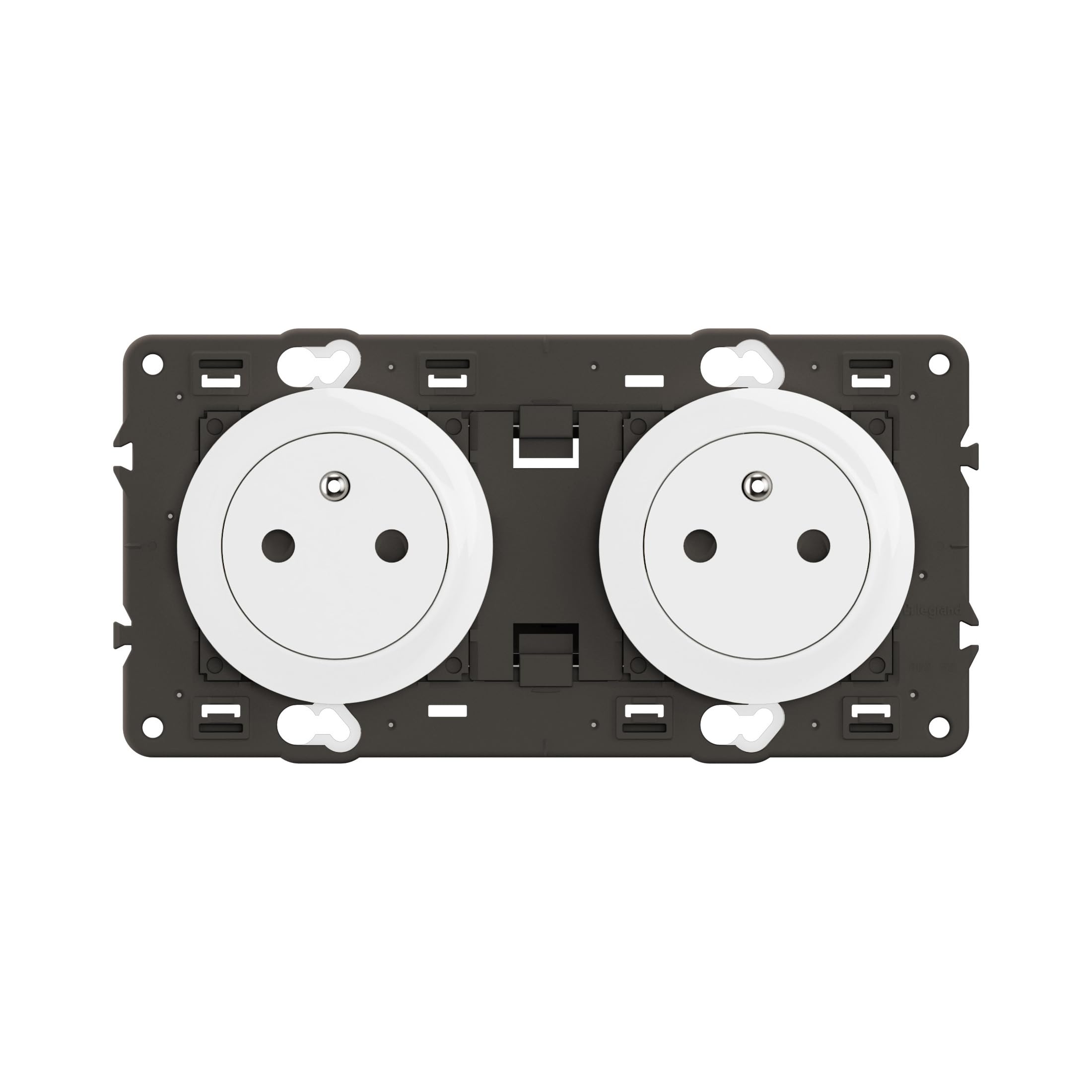 LEGRAND - Prise Electrique Double avec Terre Céliane Surface Confort - Prise Affleurante avec Socle Rétractable - Blanc - A compléter avec une plaque