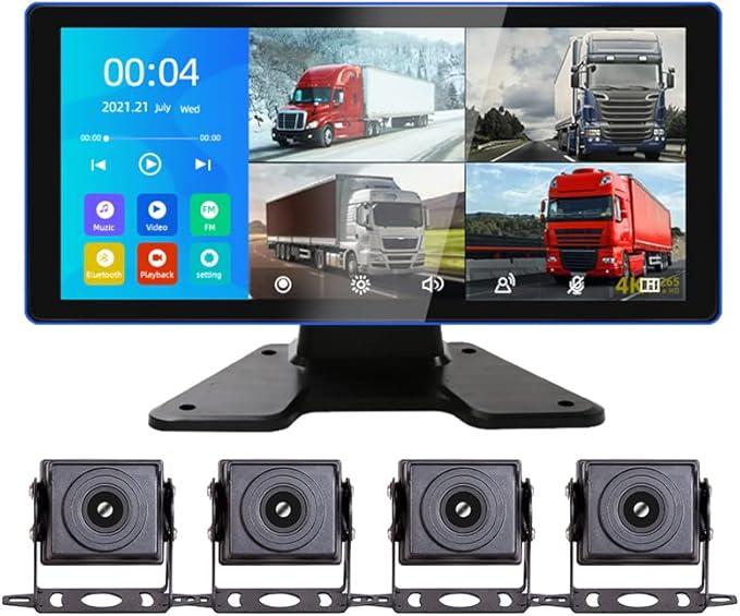 Sanan Heavy Vehicle Backup Camera System for Truck/RV/Vans/Trailer, 10.36" Touch