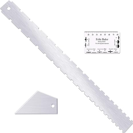 Set of 3, Notched Straight Edge Guitar Luthiers Tool, String Action Ruler Gauge, Fret Rocker String Height Gauge for Most Guitar Fretboards