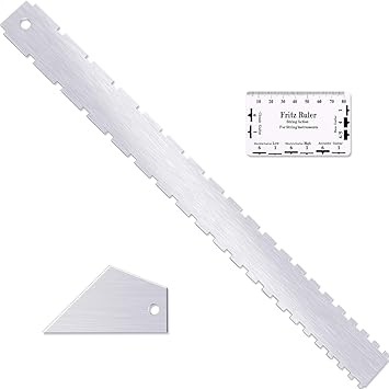 Set of 3, Notched Straight Edge Guitar Luthiers Tool, String Action Ruler Gauge, Fret Rocker String Height Gauge for Most Guitar Fretboards