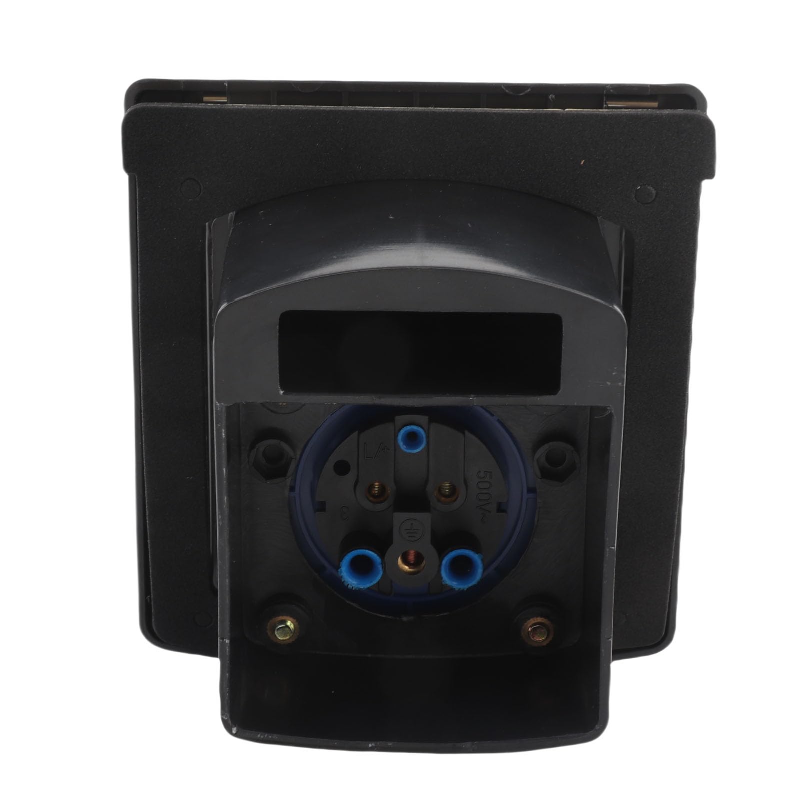 Zewnętrzne Gniazdo Zasilania Aramox, 220V‑250V 16A RV Gniazdo Zasilania 3-stykowe Zewnętrzne Wodoodporne Gniazdo Wtykowe Wbudowany Montaż(Czarny)