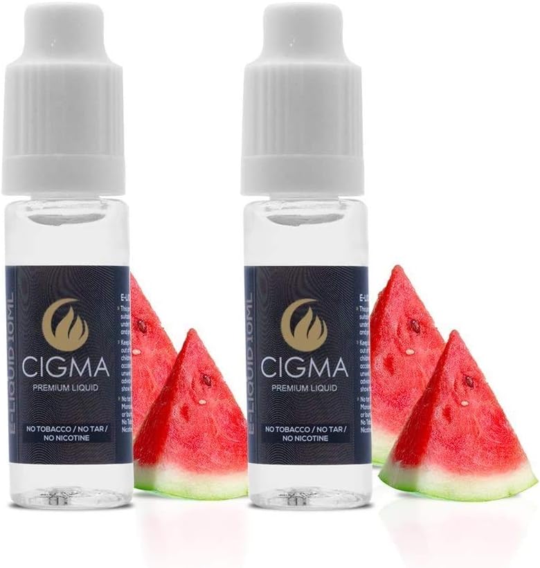 CIGMA 2 X 10ml E Liquid | Watermelon | 2 Pack New Premium Quality Formula with Only High Grade Ingredients | Made for Electronic Cigarette and E Shisha | Eliquid