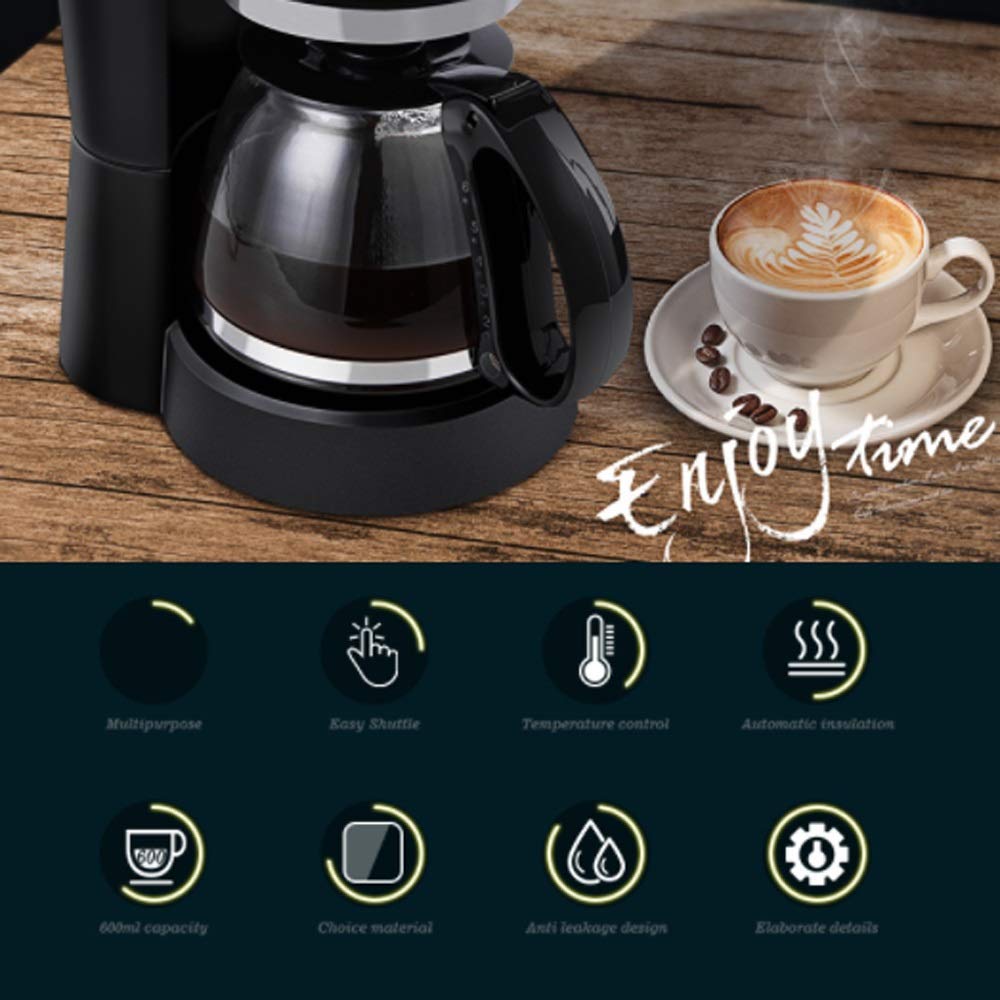 Ekspres do kawy Ekspres do kawy, ekspres do kawy z filtrem 600 ml | Kawa rozpuszczalna o mocy 550 W, espresso, kawa macchiato itp. | Ochrona przed wysychaniem, funkcja zapobiegająca kapaniu, funkcja