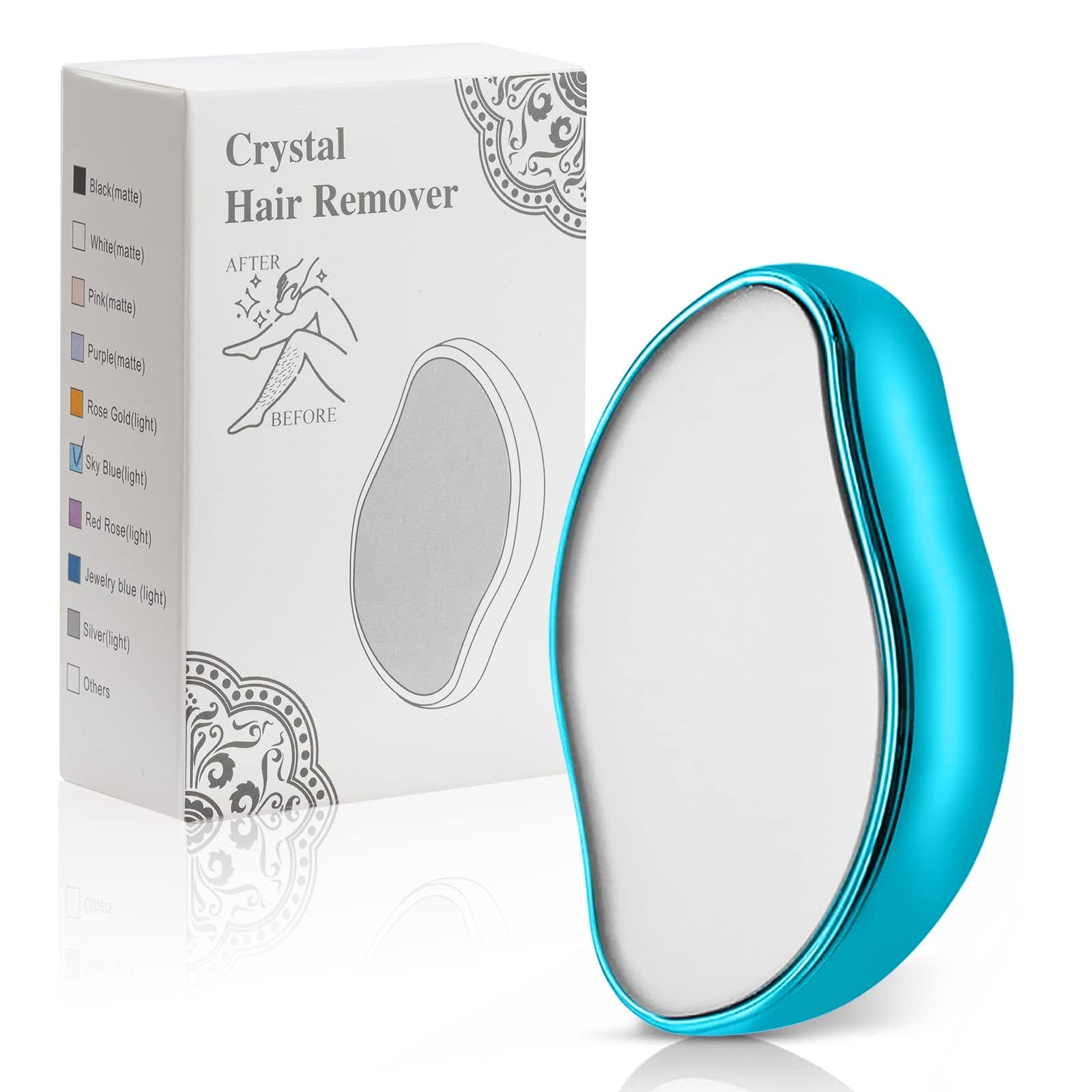 KIRA Epilator Painless Hair Removal Exfoliation for Magical Physical Hair Eraser, Reusable & Washable for Arms/Legs/Back For Men & Women (Blue)-image-35