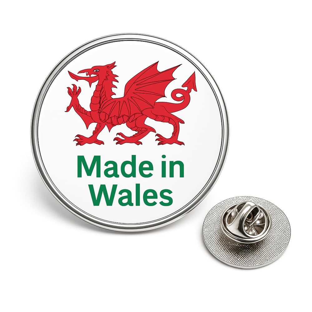 Welsh Lapel Pin Badge – Red Dragon & Flag Brooch (20 mm) Patriotic Collectable for Remembrance, National Celebrations & Football Daffodil Wales (Made in wales)