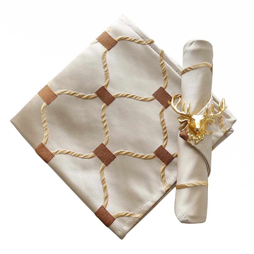 MOBYGKFY Set of 4 Napkins Hotel Folded Flower Cloth Restaurant Table Household Square