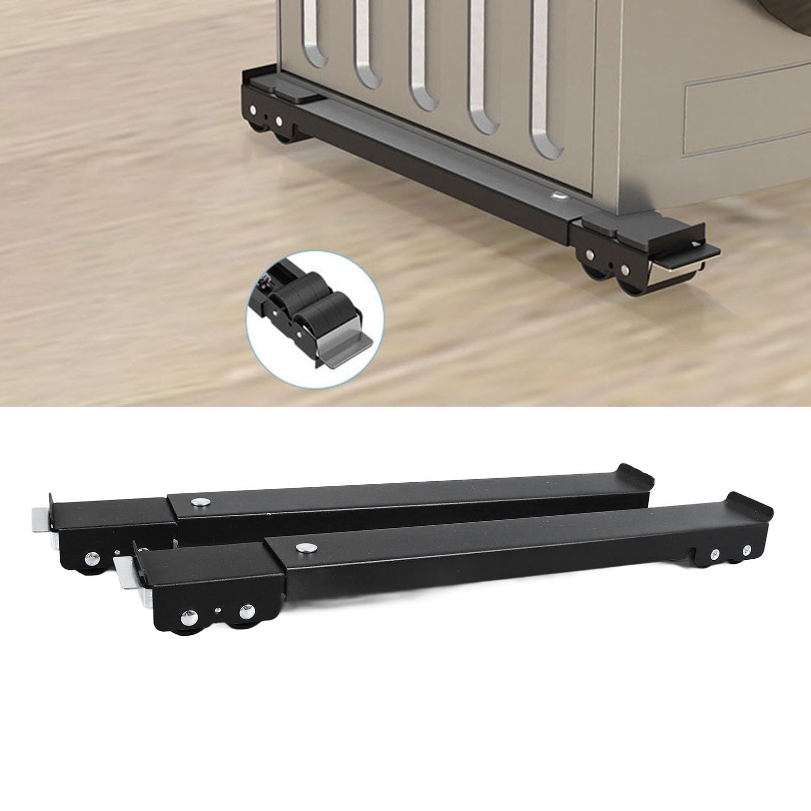 2 soportes extensibles para lavadora con ruedas para electrodomésticos, 16 ruedas con freno, rodamiento de 661 libras, base móvil para frigoríficos, secadoras y muebles