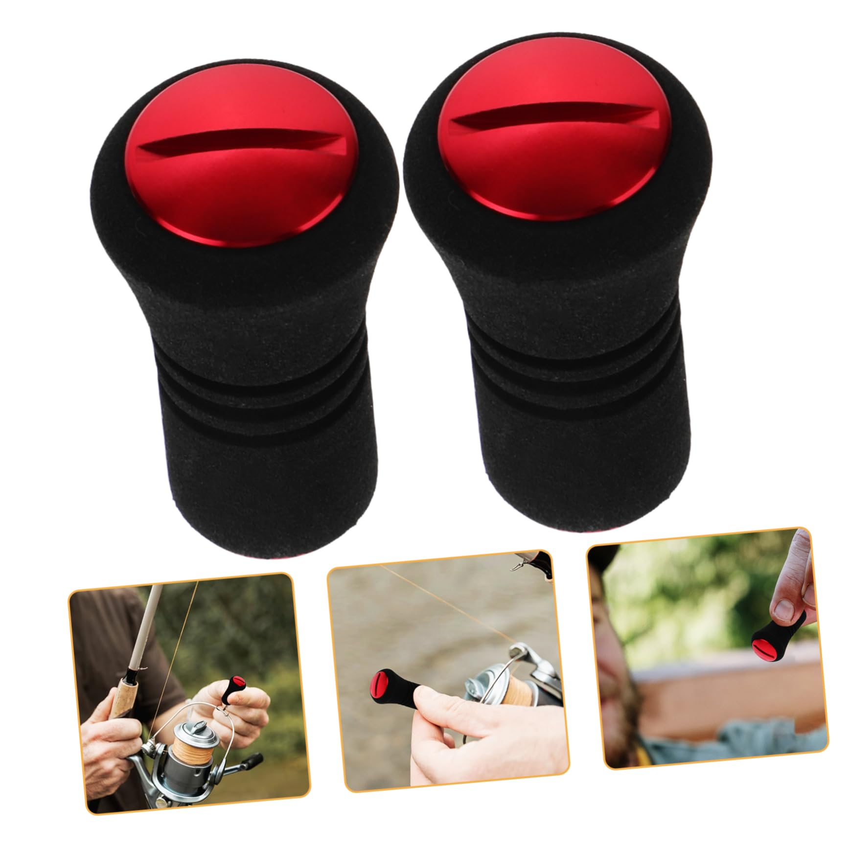 GOOHOCHY 2pcs Eva Fishing Reel Handle Knob Durable Metal Replacement Knobs for Fishing Equipment Lightweight and Portable for Spinning Reels