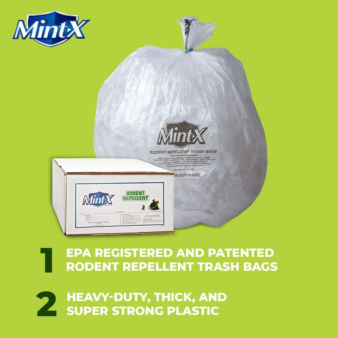 Exсluѕіvе Dіѕсоunt 🔥 Mint-X Rodent Repellent Trash Bags, 1.7 Mil, Flat Seal, 58 Height x 38 Length, Clear (Pack of 100) (MX3858STC) 70% оƒƒ Dіѕсоunt Mint-X Rodent Repellent Trash Bags, 1.7 Mil, Flat Seal, 58 Height x 38 Length, Clear (Pack of 100) (MX3858STC)