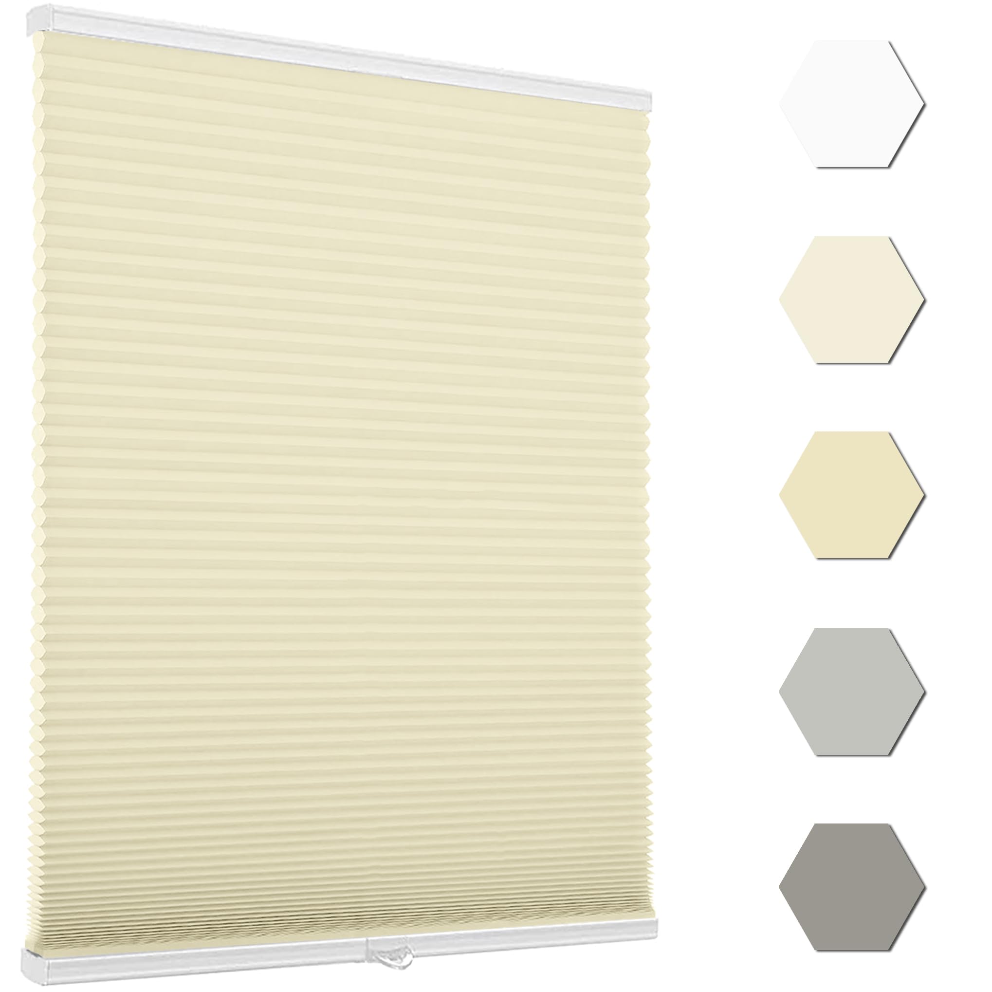 Custom Color-Matched Cordless Cellular Shades for Indoor Windows & Doors, Privacy Light Filtering Cordless Cellular Shades for Indoor Windows，