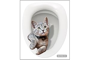 Cartoon Cute Cat Waterproof Self-Adhesive Removable Toilet Lid Sticker
