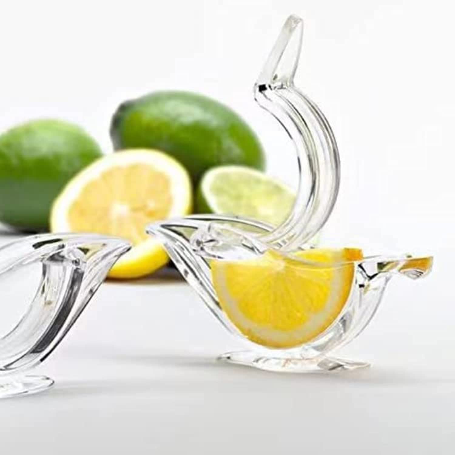 Acrylic Elegance Bird Shape Manual Transparent Lemon Hand Juicer-2 Pieces