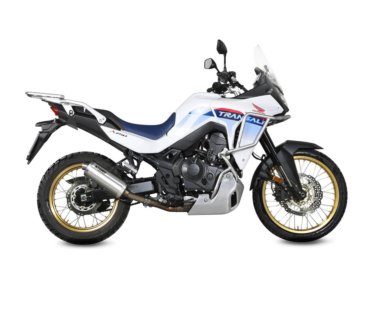 Terminale di Scarico Moto Oval Storm Acciaio Inox Compatibile Con Honda XL750 TRANSALP 2023 > 2026