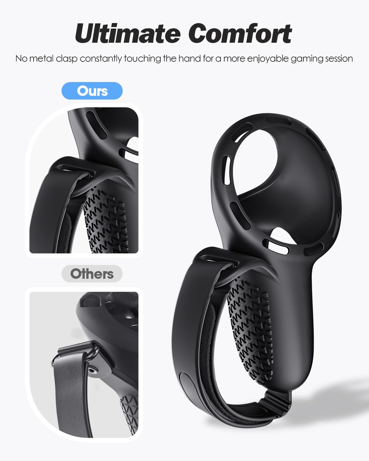 SUPERUS Controller Grips Cover for Meta Quest 3S/Quest 3, Anti-slip Texture - VR Accessories with Adjustable Knuckle Straps — view 4