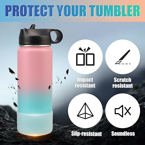 Miniatura 2 de 3 piezas de silicona para botas protectoras antideslizantes para botella de agua Hydro Sport Flask de 32 oz - 40 oz