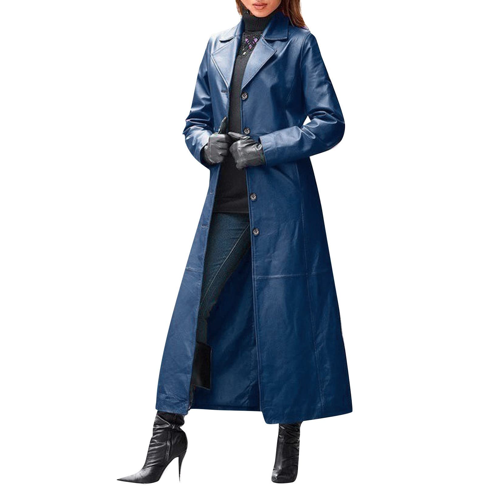 giacca a vento da donna Taglie Forti Trench Donna giacca autunnale per transizione Autunnale Trenchcoat con risvolto e maniche lunghe Cappotto Softshell Coat Calda con Tasche