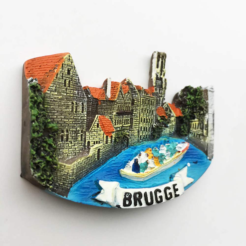 3D Brugge Bruges Belgium Refrigerator Fridge Magnet Tourist Souvenirs Handmade Resin Craft Magnetic Stickers Home Kitchen Decoration Travel Gift - Image 3