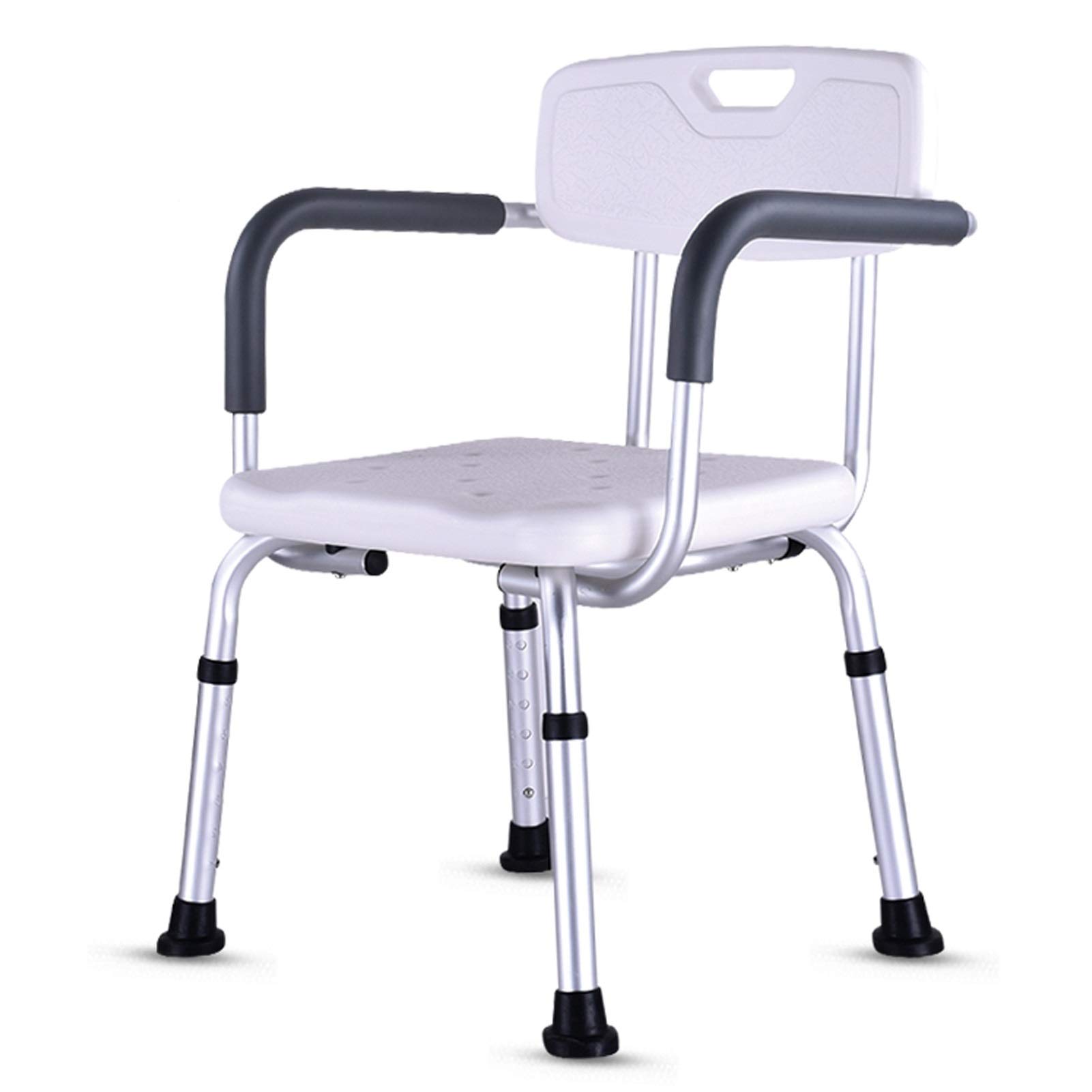 Chaise de douche robuste réglable avec dossier et accoudoirs