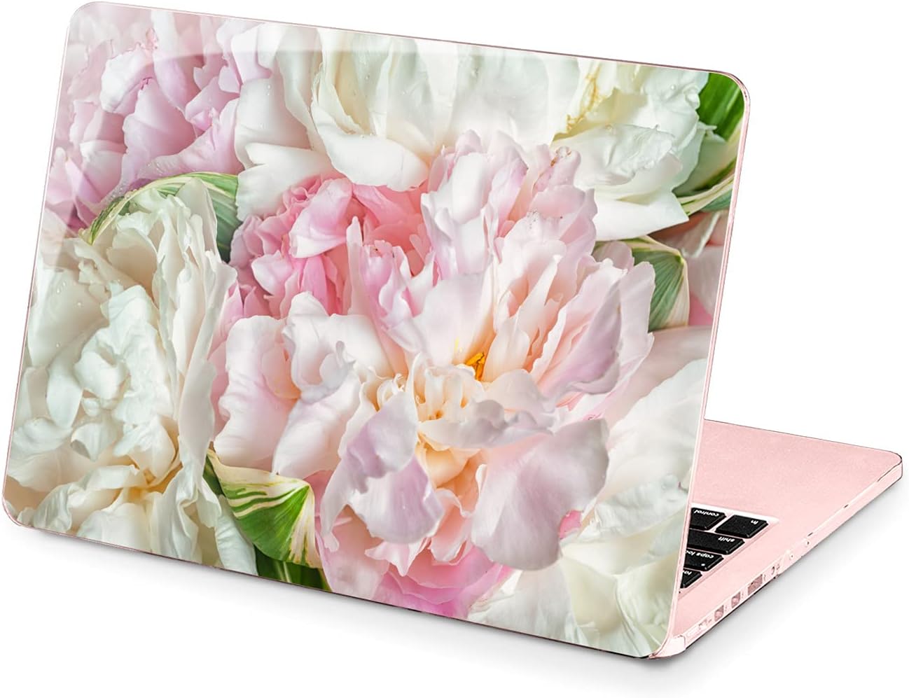 Hard Case Compatible for MacBook Pro 16 14 M3 M2 2023 M1 Pro 13 2022 Air 13 2021 Retina 2020 Mac 11 12 Petals Spring White Peony Lush Protective Cute Design Print Fresh Cover Flowers Laptop