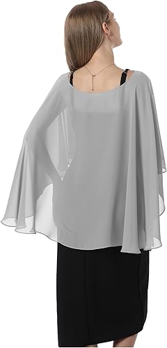 Miniatura 4 de Hotshawl Capelets para mujer, chales de gasa y envolturas para vestido de noche, capas de boda