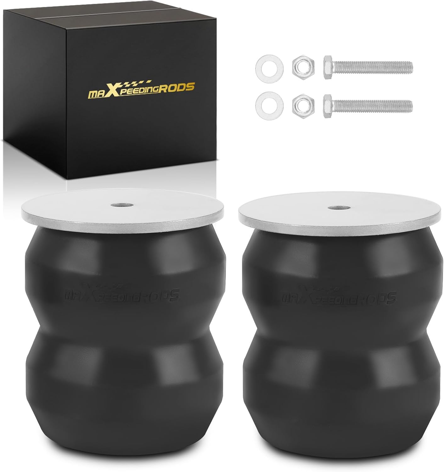 maXpeedingrods Suspension Enhancement Rear Kit 8600 Lbs for Chevrolet Silverado 1500 GMC Sierra 1500 1999-2019 Rubber Helper Spring Kit