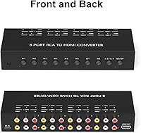 Vista 2 de Adaptador convertidor de AV a HDMI de 8 puertos, compatible con 16:9/4:3, para Wii/N64/PS1/PS2/PS3/VHS/VCR/reproductores de DVD, etc.