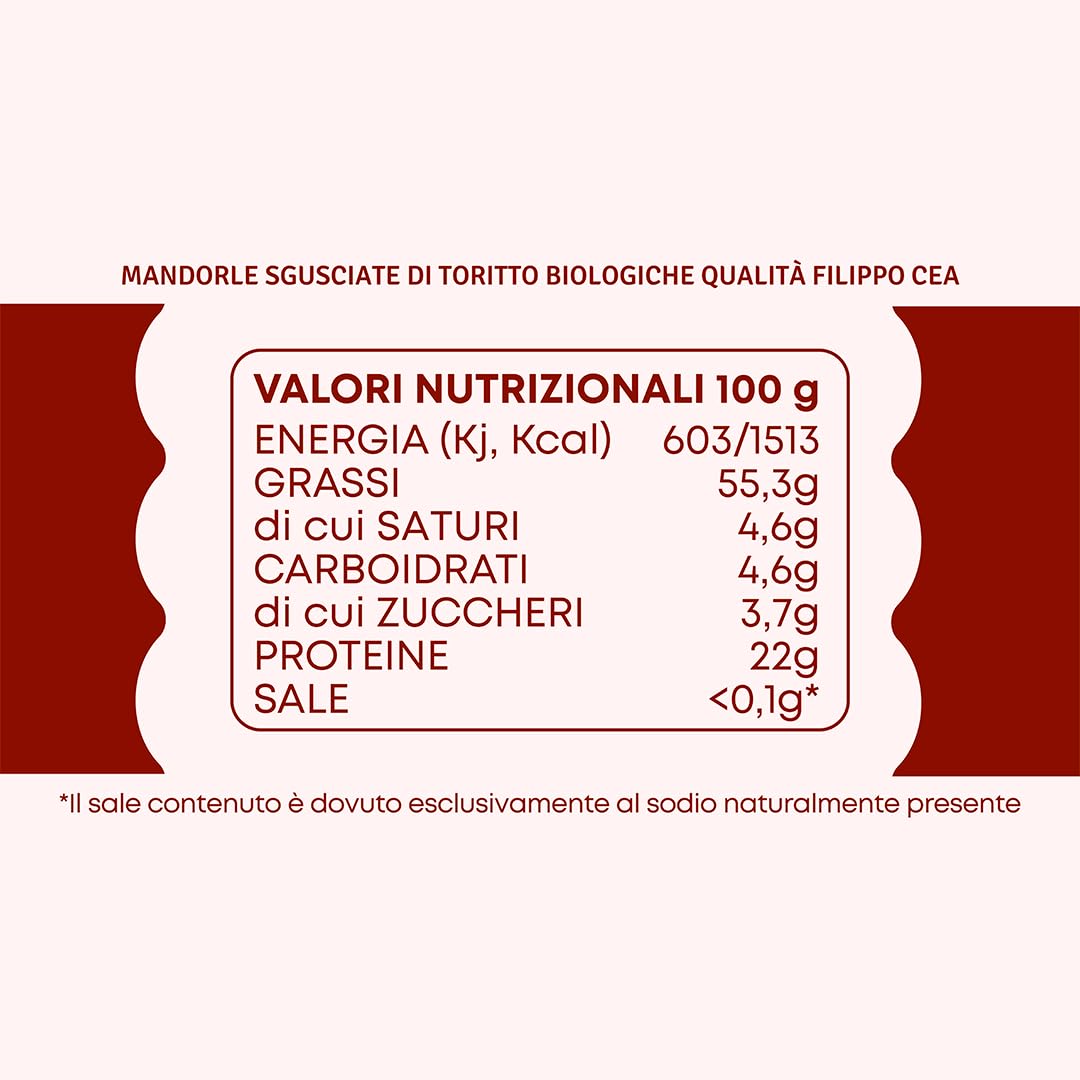 TRICARICO AZIENDA AGRICOLA - Mandorle BIO - Puglia - Toritto - 100% Filippo Cea - Sgusciate - 1 kg