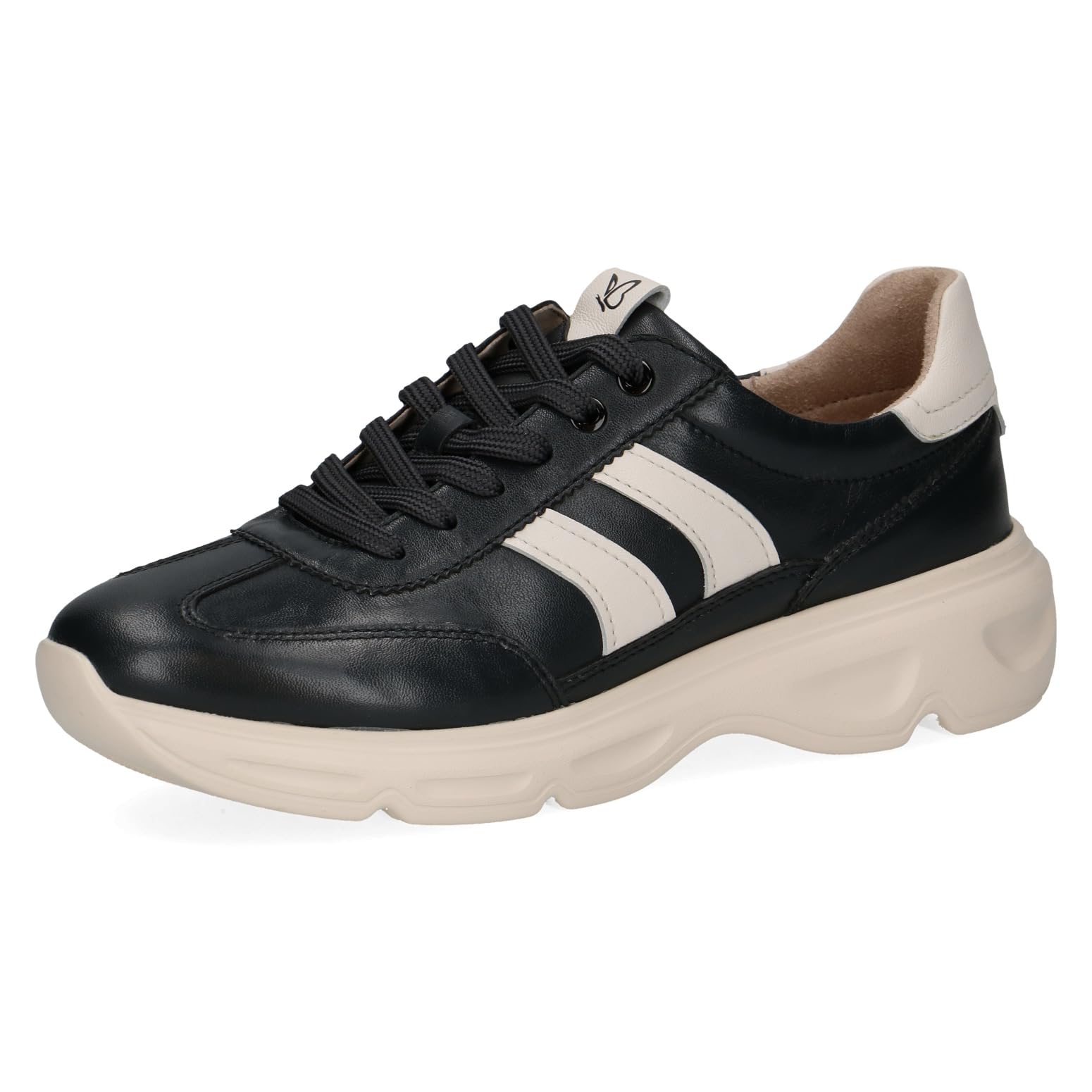 CAPRICE Women's Leather Sneakers, Blue (Ocean Comb), 6 UK
