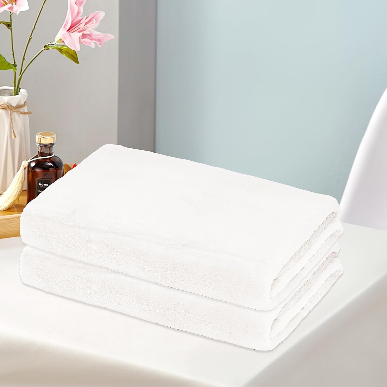 MSYU Lot de 10 couvertures en polaire chaude et moelleuse pour lit de bébé - 100 x 150 cm - Fournitures de repos pour salle de classe, maternelle, garderie ou crèche (blanc)