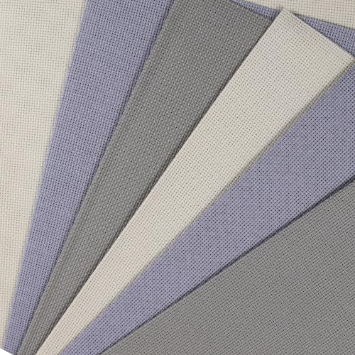Image of KCS 4 /6 pc of 12 inch x 18 inch (30cmx45cm) 18CT Counted Cotton Aida Cloth Cross Stitch Fabric (6 pc, Pearl Grey+Light Steel Grey+Medium Grey)
