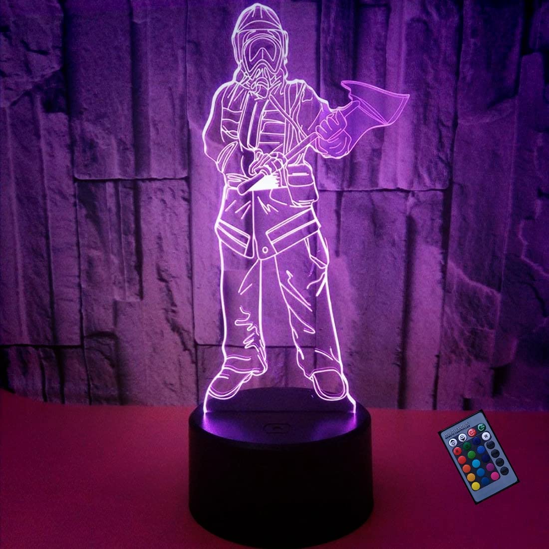 3D Équipement D'incendie Nuit Lampe 16 Couleurs Changeantes Puissance