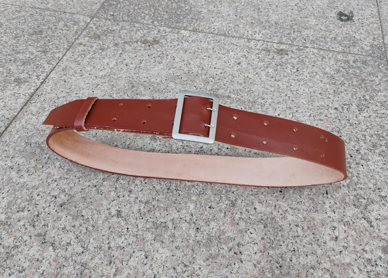 Reproductions Reproductions WW2 GERMAN OFFICER DOUBLE CLAW BROWN LEATHER BELT length: 50INCH Waist hole size: 36-46"