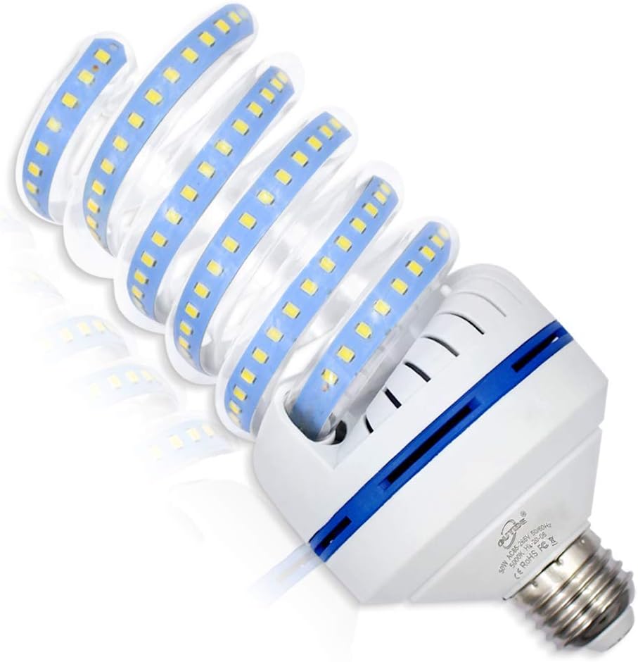 OUYIDE 250 Watt Equivalent, Spiral LED Corn Light Bulb e26/e27 Medium Base 5000K Daylight, Non-Dimmable, 30-Watt UL Listed