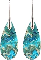 Natural Healing Stone Waterdrop Earrings Crystal Birthstone Dangle Drop Earrings