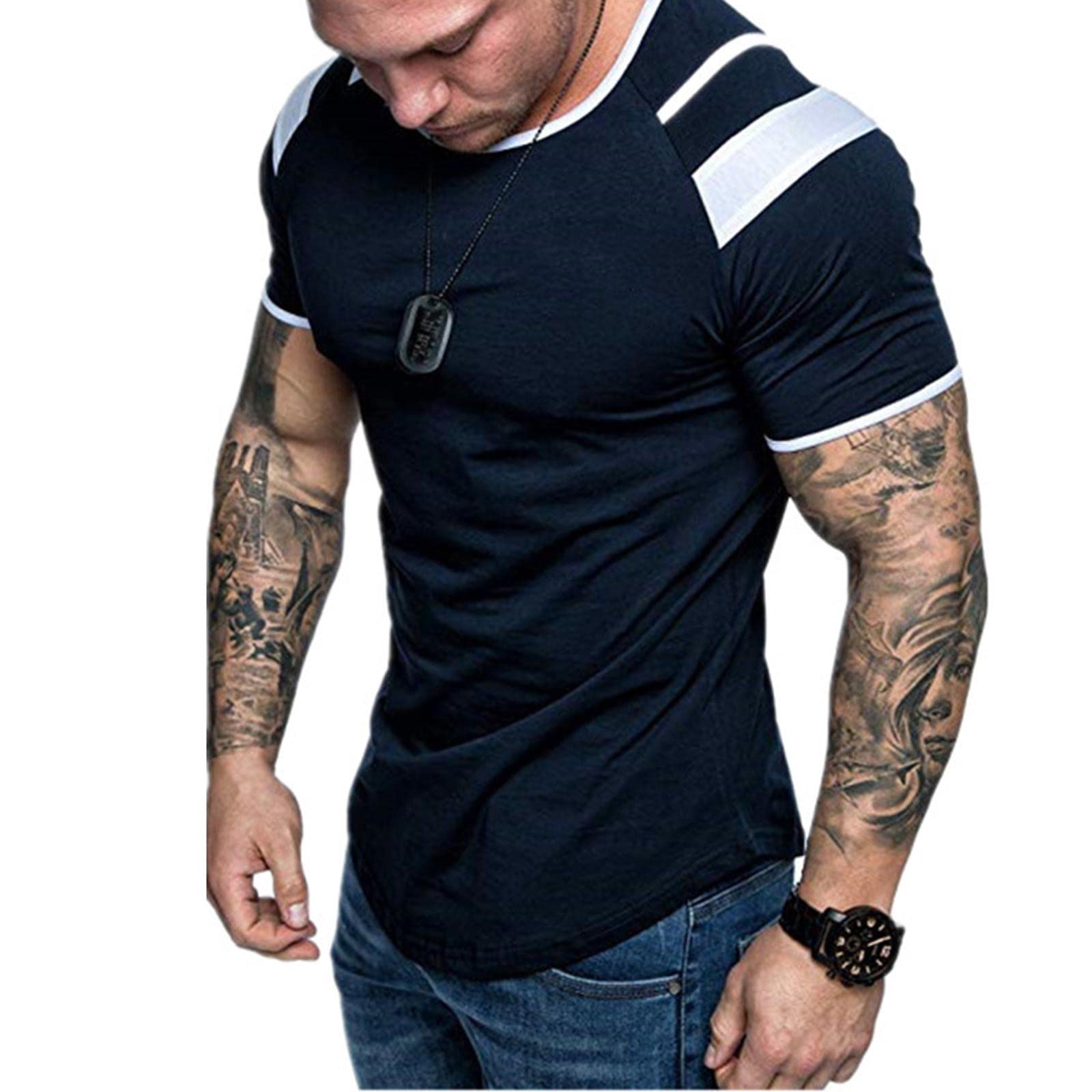 Camiseta De Manga Corta Para Correr Para Hombre, Camiseta Informal De Entrenamiento, Camiseta Atlética De Entrenamiento Muscular Para Hombre, Manga Corta De Moda Para Culturismo
