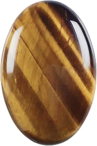 RECKSI Piedra de preocupación de palma de cristal ovalada pulida para ansiedad piedra de palma reiki para meditación ojo de tigre