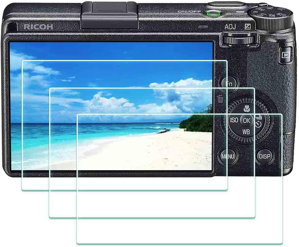 Screen Protector for Ricoh GR III GR III X GRIII GR 3 GR3 GR IIIx GRIIIx GR3x Camera [3 Pack], 0.3mm 9H Hardness Tempered Glass Screen Saver, Anti-Scrach Anti-Bubble