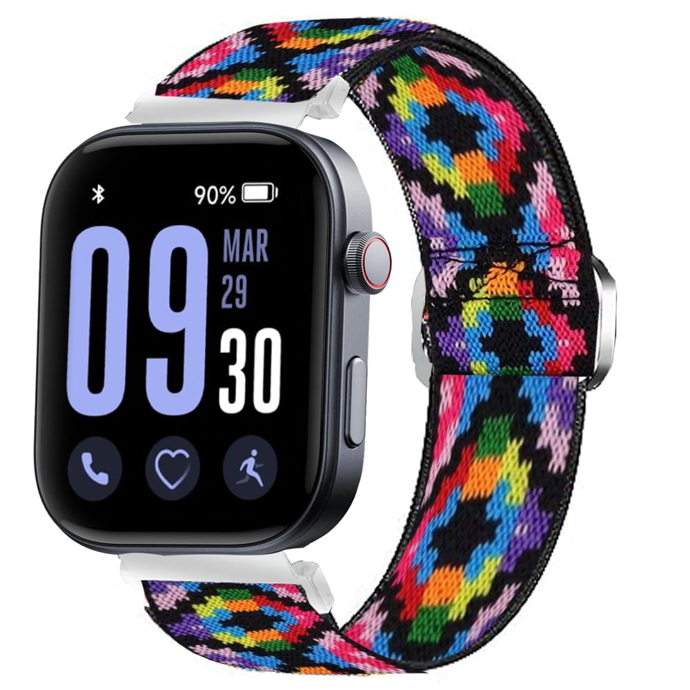 GTX13, GTX12 Smart Watches Band, Lamshaw 22mm Stretch Elastics Nylon Adjustable Replacement Strap Accessories for Men & Women Compatible for Fitpolo GTX12, ENOMIR GTX12, Tensky GTX12, uaue T60, QXQ T60, QCOQ T60 Smart Watches