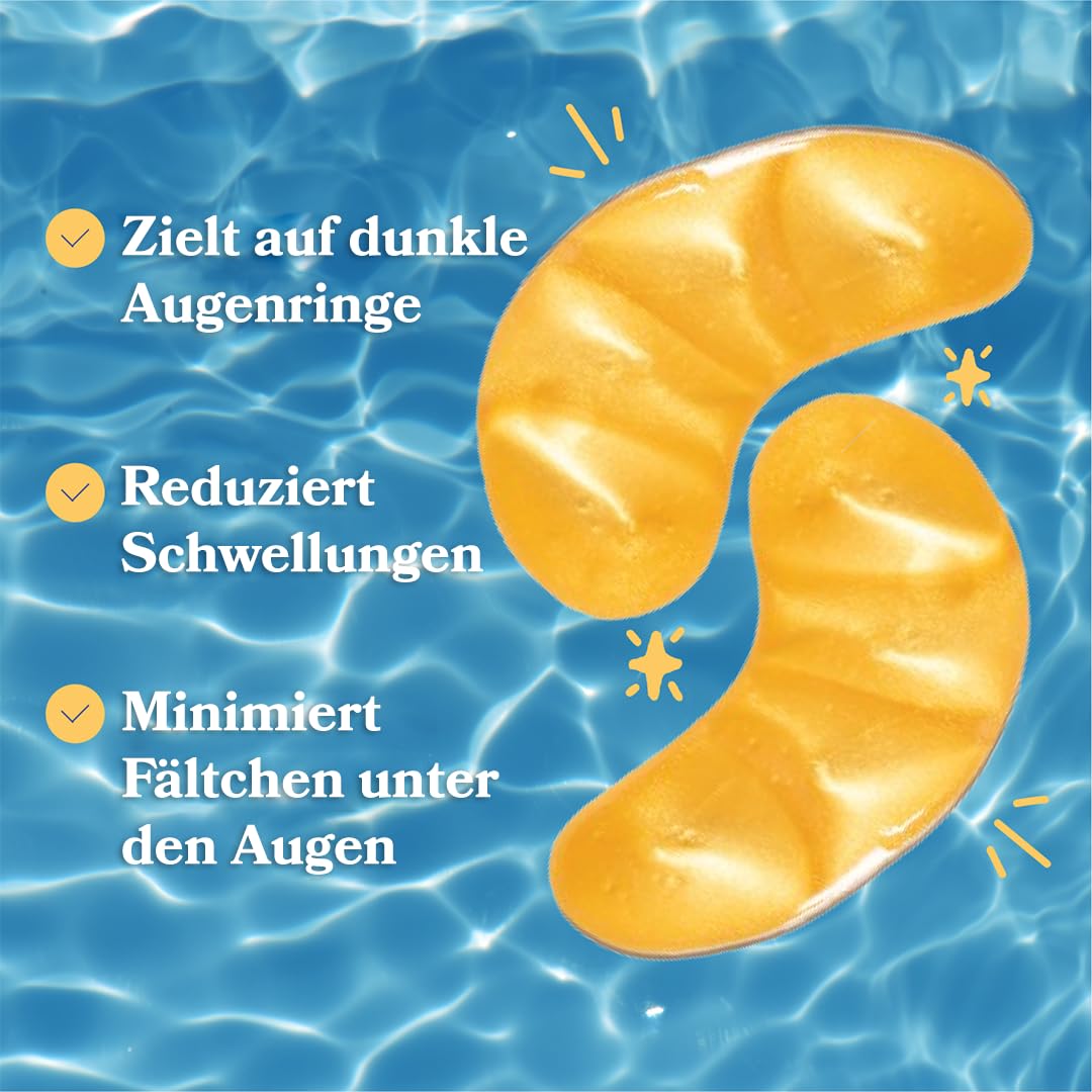 LE GUSHE - Augenpads Gegen Augenringe, Eye Pads / Augenpads Gegen Tränensäcke und Falten, Erfrischende Augenmaske, Gel Eyepatches [20 Paare, Gold]