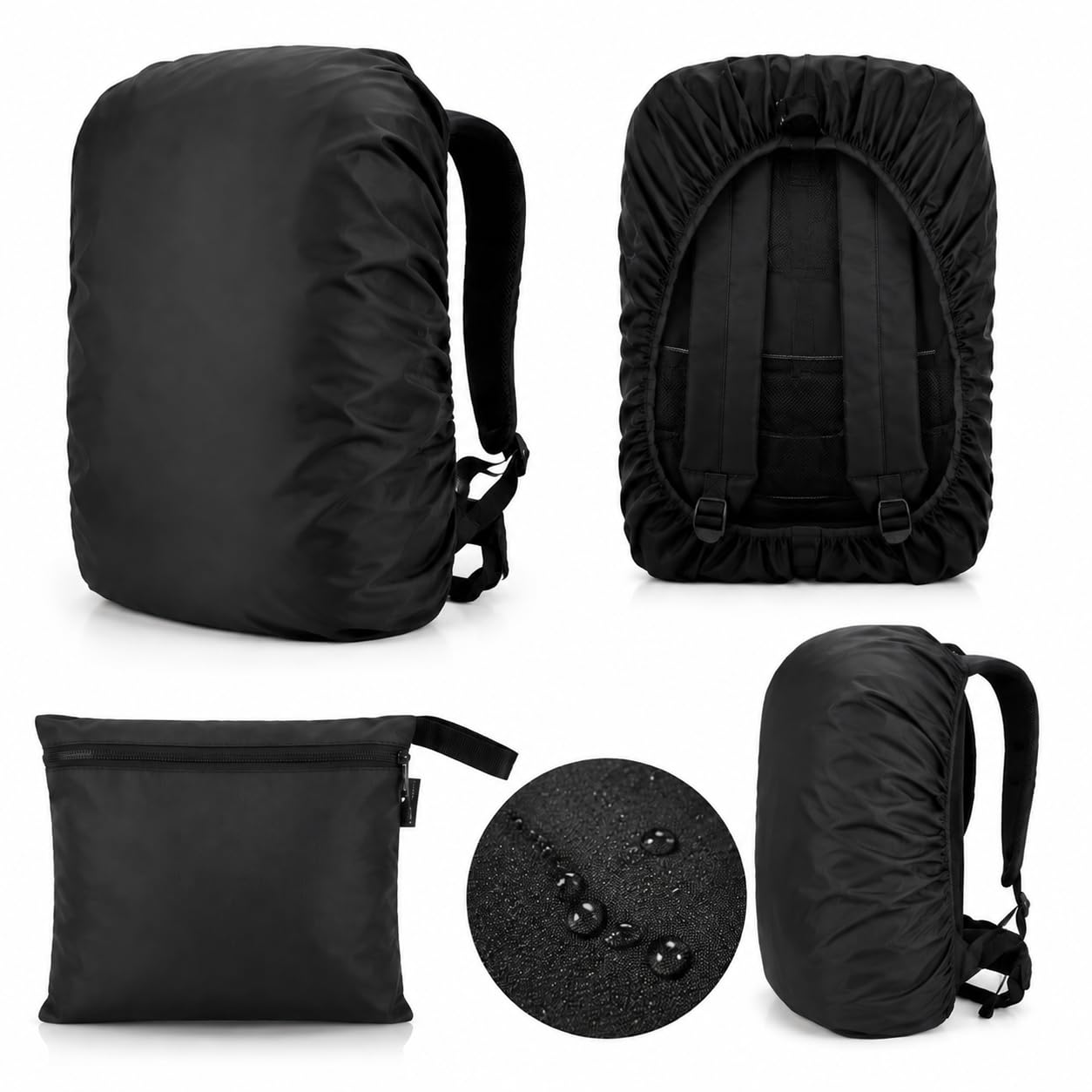 Waterproof Backpack Rain Cover with Secure Anti-Theft Buckle – Elastic Dustproof & Protective Shield for Travel, Hiking, College & School Bags (Universal Fit, Black)-image-13