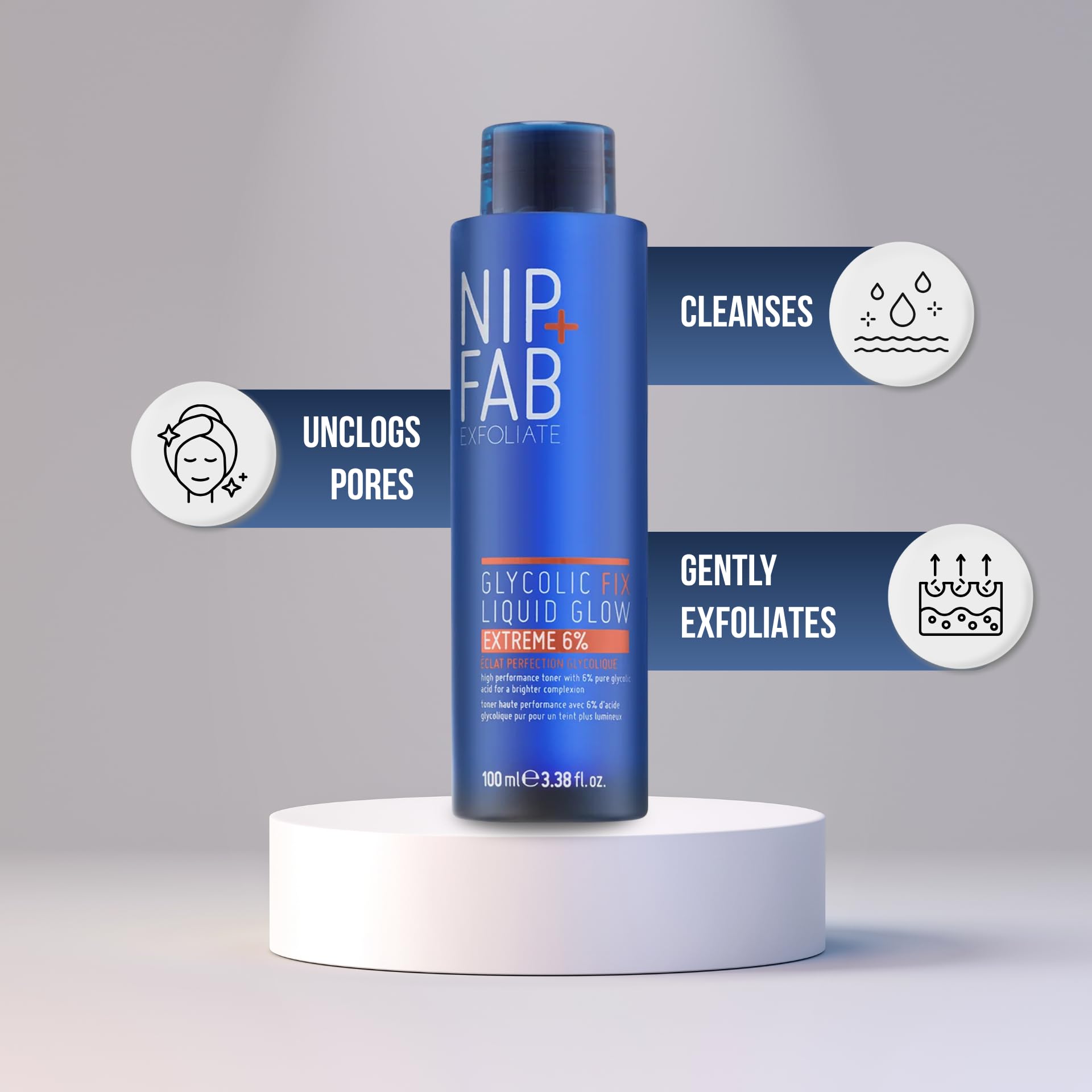 Nip + Fab Glycolic Acid Fix Liquid Glow Extreme 6% | Płyn Złuszczający do Twarzy | Kuracja Złuszczająca do Twarzy | Kwas Glikolowy