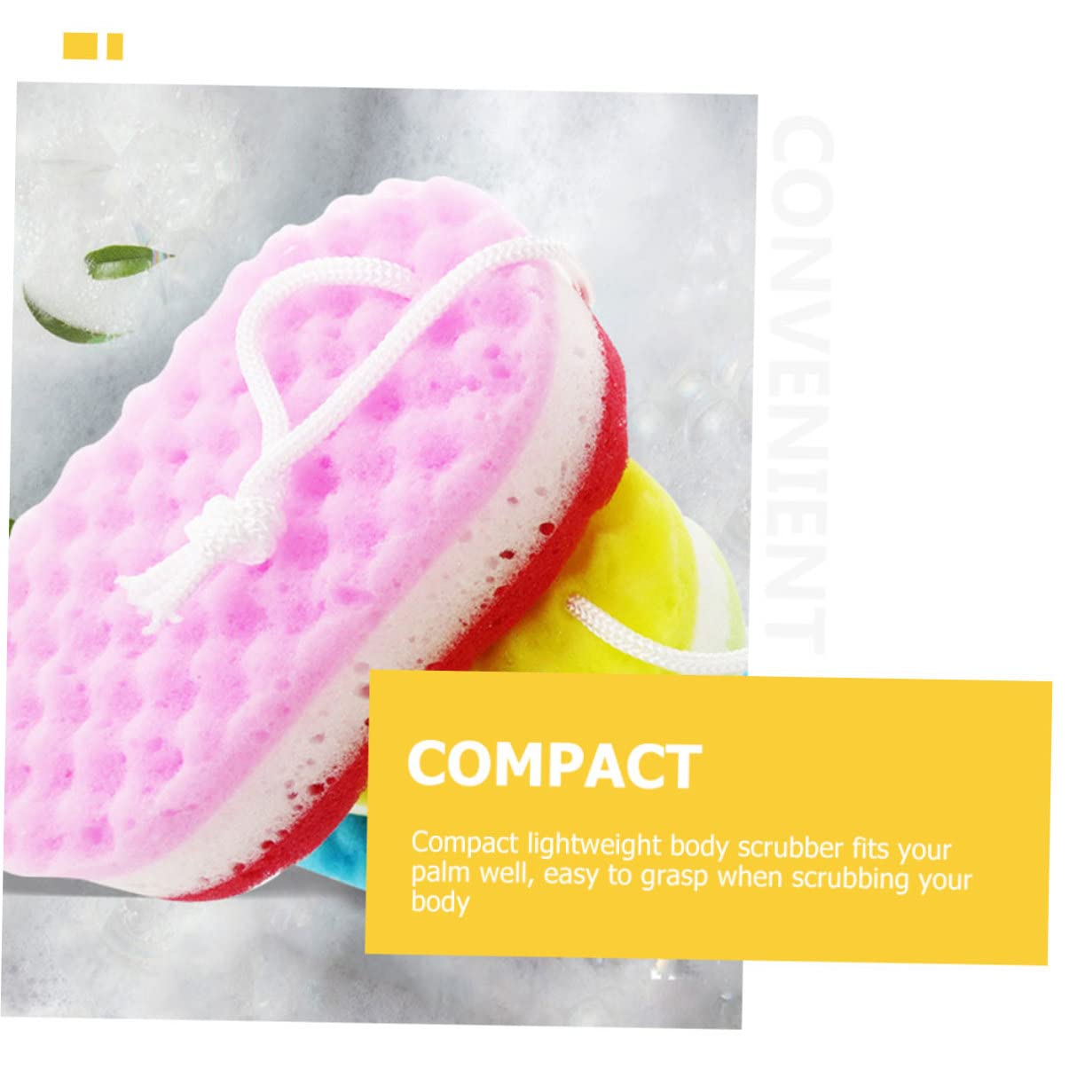 Healeved 20piezas Esponjas De Baño Suaves y Resistentes Para Adultos De Amarillas y Rojas Accesorios De Ducha Para Limpieza y Masaje Corporal Abundante y Confortable