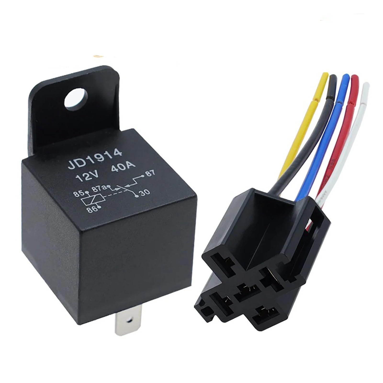 Relés de CC 12 V/24 V, 5 Pines, 40 A, para vehículos, de Larga duración, Normalmente Abiertos, para Aire Acondicionado Ligero (relé de 24 V, 5 Pines)