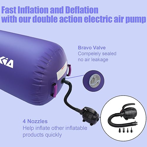 Miniatura 3 de Colchoneta inflable para gimnasia con rodillo de aire, equipo de gimnasia con bomba para entrenamiento de yoga, animadoras, uso doméstico