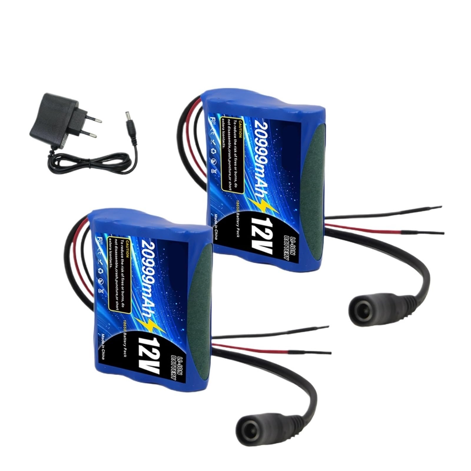 Batteria ai polimeri di Litio 12V 20Ah 12.6V 20000mAh Batteria Ricaricabile for Drone RC + Set di Caricabatterie(20000mAhx2 chargerx1)