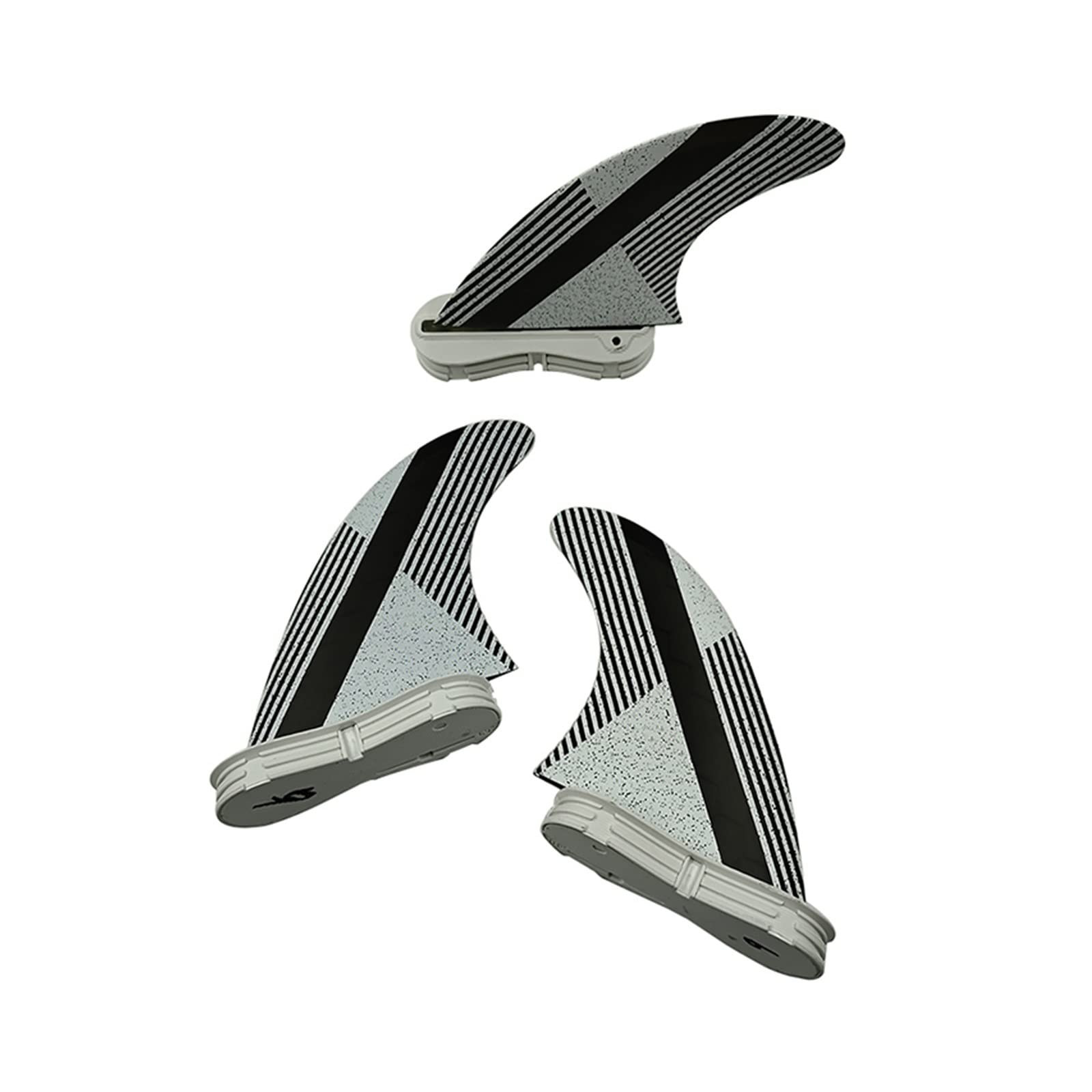Motor de Kayak, 2 aletas G5 G7 Thruster aleta de tabla surf negro con línea blanca pegatina 3 unids/set fibra panal accesorios surfcasting(Medium)
